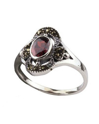 Ring 'Red Marcasite' mit Zirkonia - vergleichen und günstig kaufen